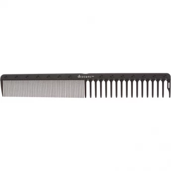 Расческа рабочая DEWAL CARBON black комбинированная, черная 18.5 см